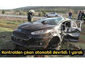 Kontrolden çıkan otomobil devrildi: 1 yaralı