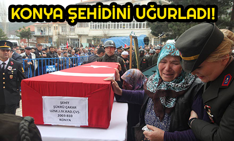 Bitlis şehidi Uzman Çavuş, Konyada son yolculuğuna uğurlandı