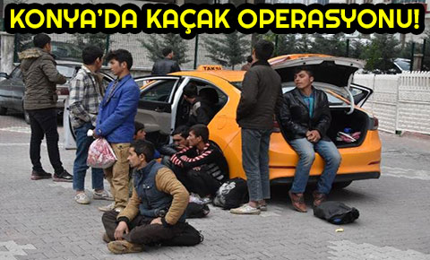 Konyada 2 takside kaçak 10 Afgan yakalandı