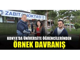 Konyada üniversite öğrencilerinden örnek davranış