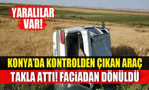 Konyada otomobil takla attı: Yaralılar var