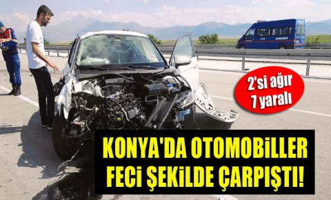 Konyada otomobiller feci şekilde çarpıştı!