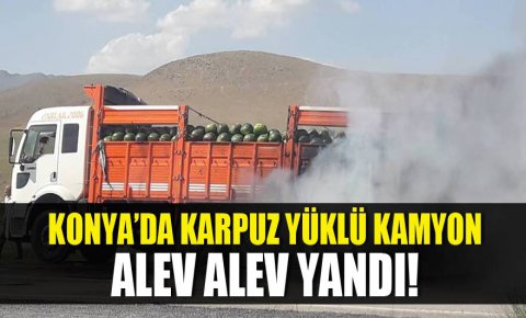 Karapınarda kamyon yangını