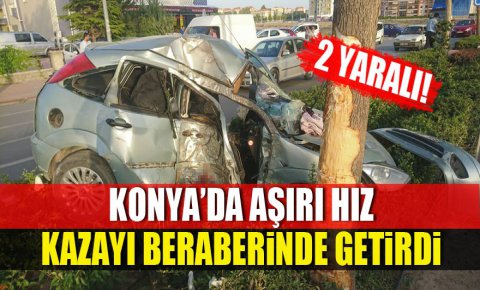 Kontrolden çıkan araç refüje çarptı: 1’i ağır 2 yaralı