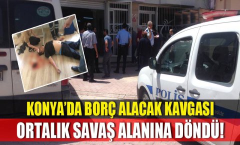 Konyada bir tekstil atölyesinde alacak kavgası!