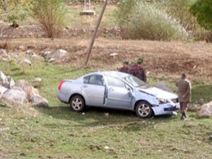 Konyada bir otomobil takla attı