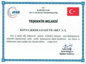 Başbakanlıktan Konya Şekere teşekkür