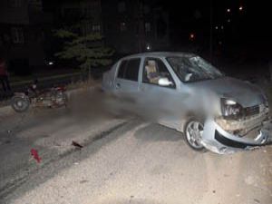 Seydişehirde otomobille motosiklet çarpıştı