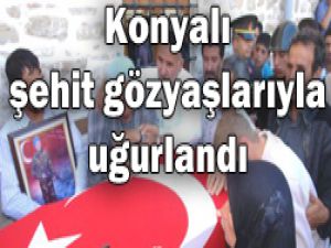 Konya şehidine son görevini yaptı