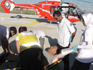 Kalp krizi geçirdi, hava ambulansı yetişti