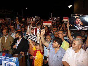 Konyada Mısırdaki katliama protesto