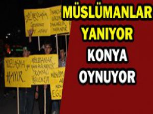 Konyada konser protestosu