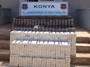 8 bin paket kaçak sigara ele geçirdi