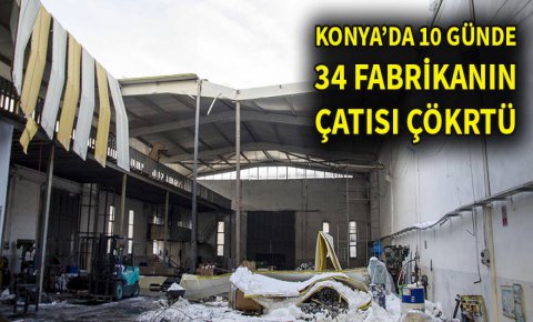 Konyada kar nedeniyle 34 fabrikanın çatısı çöktü