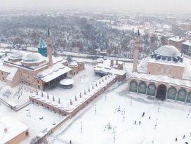 Konya ovasında kar bereketi