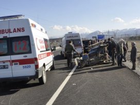 Konya’da triportör devrildi