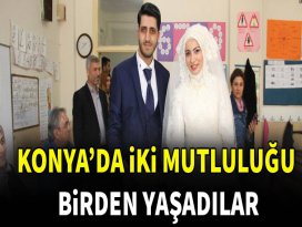 Gelin ve damat düğünden önce sandık başına gitti