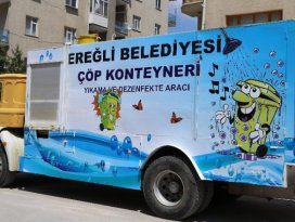 Çöp konteynerlerine özel temizlik