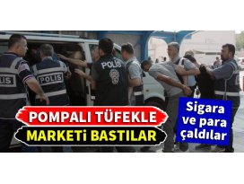 Konyada pompalı tüfekle marketi bastılar!