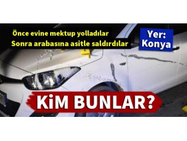Konyada park halindeki araca asitli saldırı