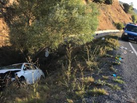 Konyada otomobil şarampole devrildi: 1 ölü, 2 yaralı
