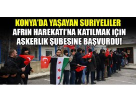 Konyada yaşayan sığınmacılar harekata katılmak İçin Konya Askerlik Şubesine başvurdu