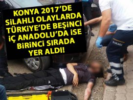Silahlı asayiş olaylarında Konya Türkiyede 5, İç Aanadoluda ise 1. sırada yer aldı!