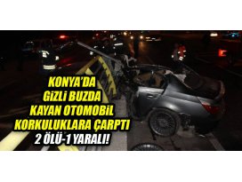 Gizli buzda kayan otomobil köprü korkuluğuna çarptı: 2 ölü, 1 yaralı