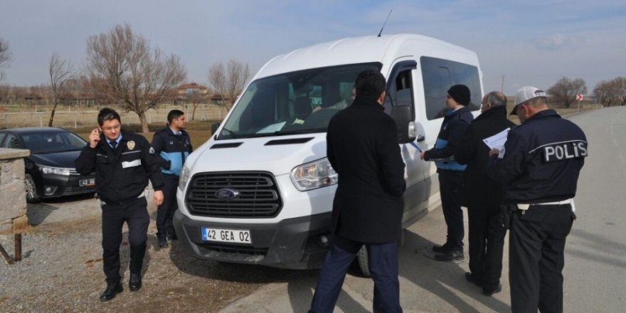 Kulu’da öğrenci servis araçlarına denetim